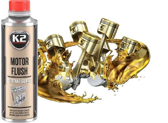 k2 motorspoelen - motor flush 250ml - motorreiniging - smeermiddel en antislijtageadditief - verwijdering koolstofafzetting, ol