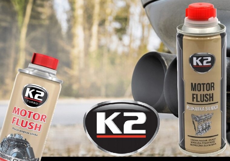 k2 motorspoelen - motor flush 250ml - motorreiniging - smeermiddel en antislijtageadditief - verwijdering koolstofafzetting, ol