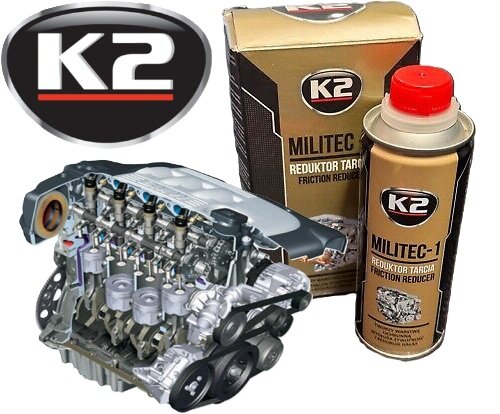 k2 militec 1 synthetisch additef 250ml - dunne duurzame laag op metaal delen - slijtage verminderaar - wrijving verminderling d