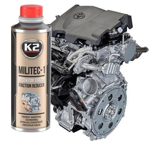 k2 militec 1 synthetisch additef 250ml - dunne duurzame laag op metaal delen - slijtage verminderaar - wrijving verminderling d