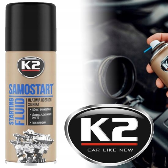 k2 motorstart vloeistof 400ml - startpilot - koude start piloot bij koude temperaturen - alle soorten motoren - beschermt motor