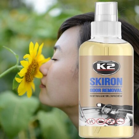 k2 odor removal skiron geur neutralisator - geurspray - geur verwijderaar - geuroplosser - verijwedring van ongewenste geuren 