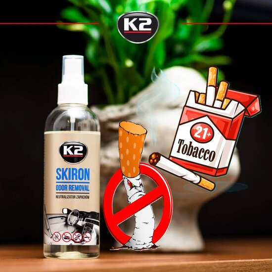 k2 odor removal skiron geur neutralisator - geurspray - geur verwijderaar - geuroplosser - verijwedring van ongewenste geuren 