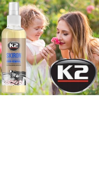 k2 odor removal skiron geur neutralisator - geurspray - geur verwijderaar - geuroplosser - verijwedring van ongewenste geuren 