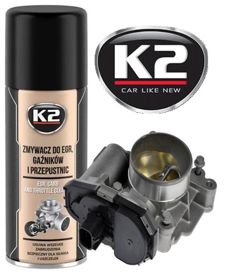 k2 egr preparaat - reinigingsspray voor het egr systeem - uitlaatgas recirculatie schoonmaak spray - turbocompressor en inlaats