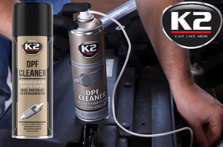 k2 dpf cleaner - diesel filter schoonmaak spuitbus - roetdeeltjes oplosser - dpf filter cleaning additief - reiniging voor dies