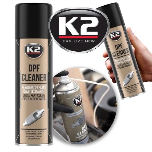 k2 dpf cleaner - diesel filter schoonmaak spuitbus - roetdeeltjes oplosser - dpf filter cleaning additief - reiniging voor dies