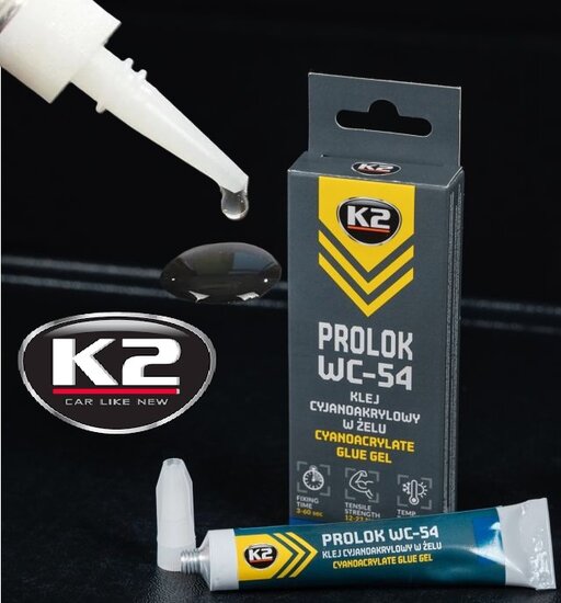 k2 prolok wc54 sneldrogende lijm - sterke lijm - cyanoacrylaatgellijm met hoge hechting en snel drogend.