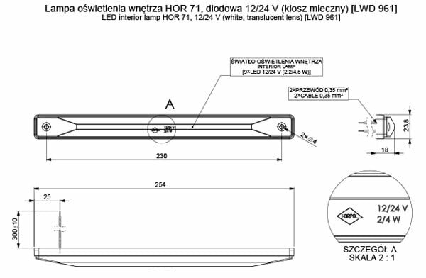 interieur verlichting wit - interieurlamp 12 en 24 volt - interieurverlichting - binnenverlichting - horpol 