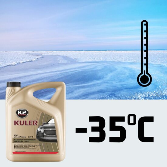 koelvloeistof rood 5 liter - radiator vloeistof - koelwater - k2