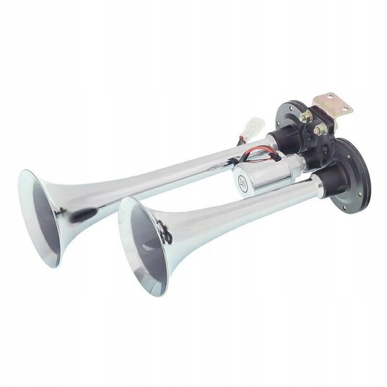 dubbele luchthoorn 24v l=220/280mm - fanfara - claxon - signaalhoorn