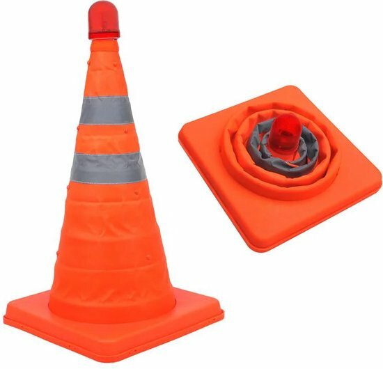 opvouwbare waarschuwingskegel - met led-verlichting, h=400mm
