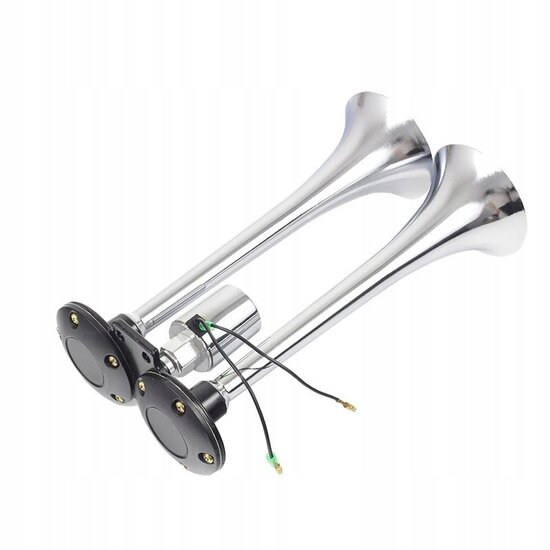dubbele luchthoorn 12 en 24 volt fanfara - toeter - scheepshoorn - claxon - signaalhoorn