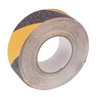 anti-slip tape - geel-zwart b=50mm l=18mb