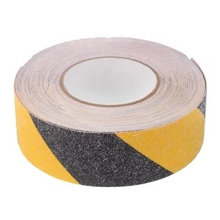 anti-slip tape - geel-zwart b=50mm l=18mb