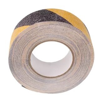anti-slip tape - geel-zwart b=50mm l=18mb