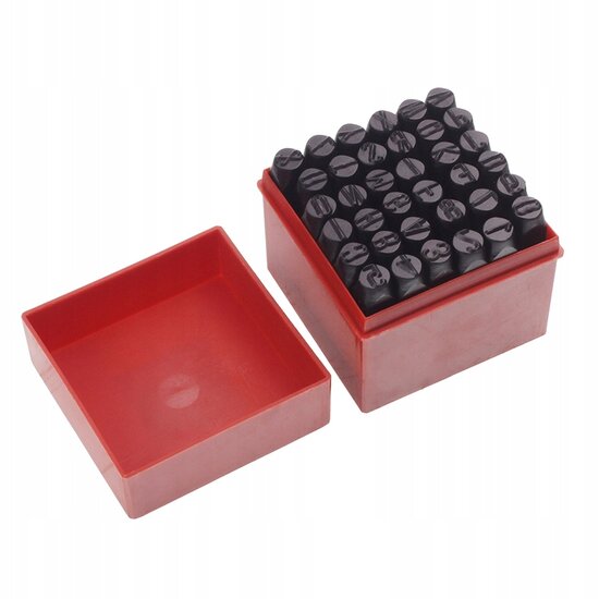 slagletters en cijfers 10mm - gehele alfabet - 36 dlg - slag letters