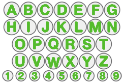 slagletters en cijfers 6mm - gehele alfabet - 36 dlg - slag letters - metaal letters - nummers