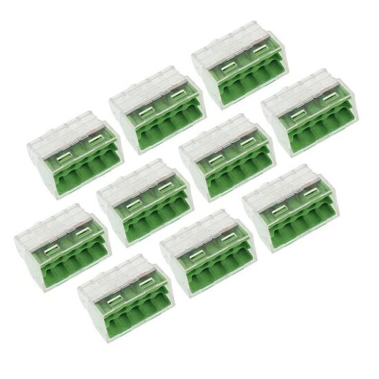 snelle elektrische connectoren - 10 connectoren draad - tot 2,5 mm2 - 10 stuks/pak
