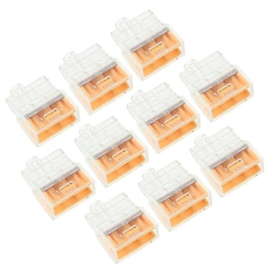 snelle elektrische connectoren - 3 connectoren draad - tot 2,5 mm2 - 10 stuks in pak
