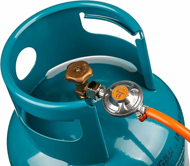 gasdruk regelaar - 37 bar - voor grote gasflessen (11kg) - lucht koppeling