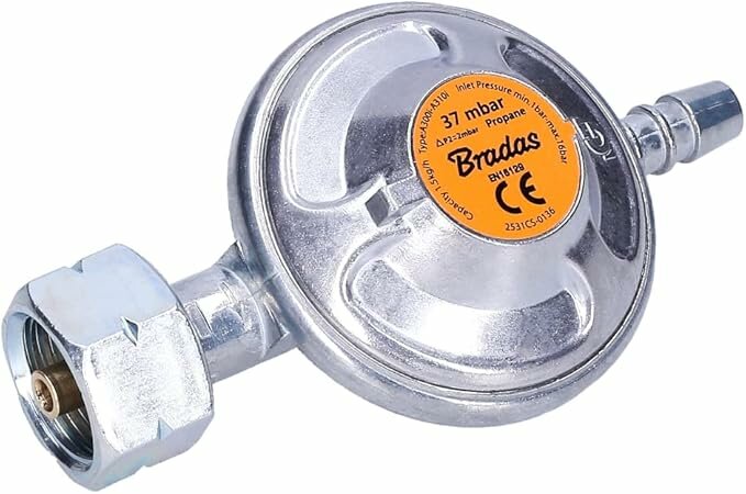 gasdruk regelaar - 37 bar - voor grote gasflessen (11kg) - lucht koppeling