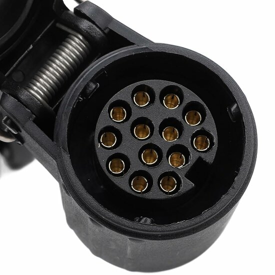 spiraalkabel 13-polig 12v – kunststof plug & socket – 3 meter - aanhanger kabel