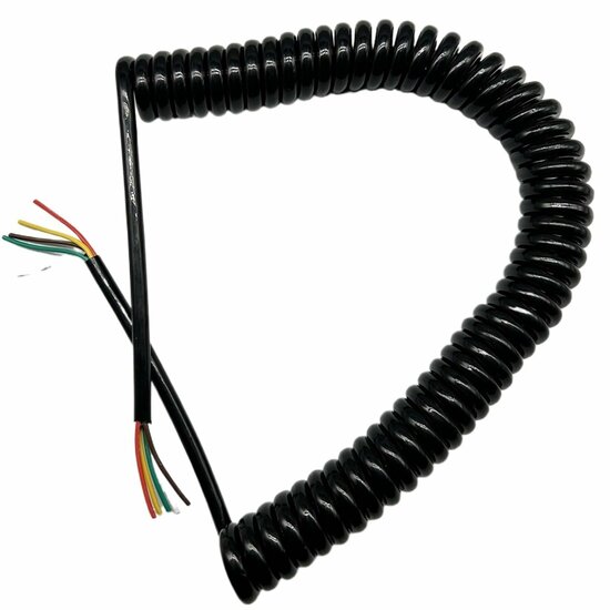 spiraalkabel 7/24v - zonder plug – 4.5 meter - aanhanger kabel