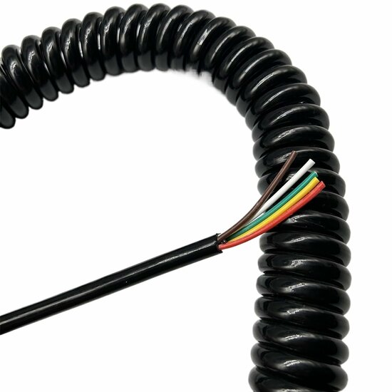 spiraalkabel 7/24v - zonder plug – 4.5 meter - aanhanger kabel