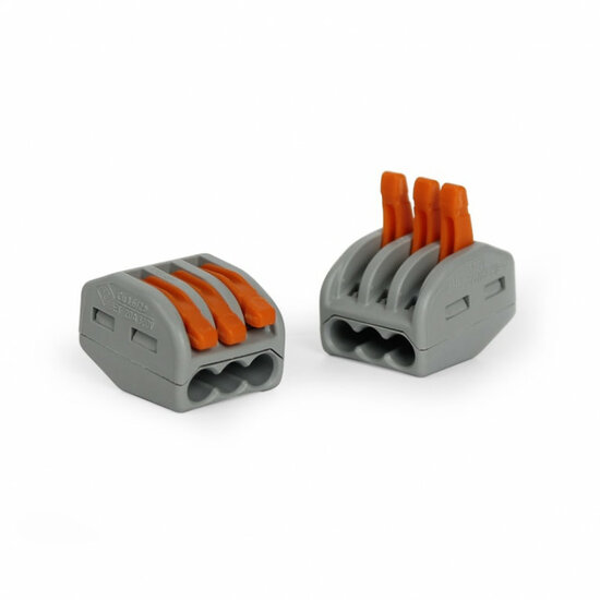 snelkoppelingen voor elektrische kabels 3 klemconnectoren draad tot 2,5 mm2 10 stuks in verpakking - doorvoer klem