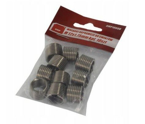 professionele draadreparatieset - m12x1.75mm - set van 10 - spiraalvormige draadinzetstukken