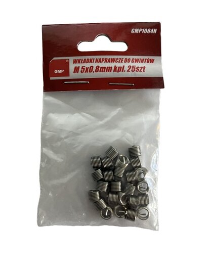 draadherstelinserts - 25 stuks - 5x0.8mm - helicoils