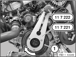 bmw mini 1.6 -&nbsp;2.0 - 2.5 - 3.0 n47 en n57 krukaspoelie blokkeer set - afstelgereedschap asta - distributie timingset&amp;#x0