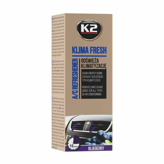 k2 klima fresh blueberry 150ml - airco reiniger - interieur verfrisser