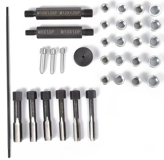gloeibougie draad herstelset - draad reparatieset - glowplug tread repair kit - insert hulzen - bougie reparatieset