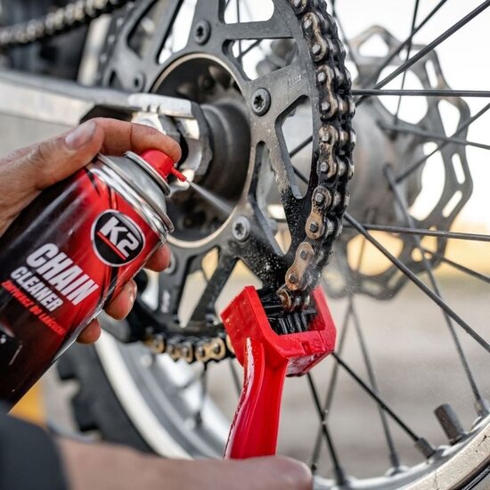 k2 chain cleaner 500ml - krachtige kettingreiniger voor motorfiets en fiets 
