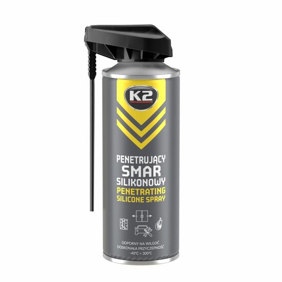k2 penetrerende siliconenspray - voor smering en bescherming van rubber, kunststof en metaal - 400ml