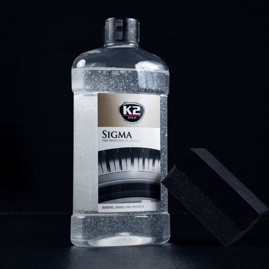 k2 sigma bandenzwart gel 500ml - diepe kleur - uv bescherming - rubberverzorging