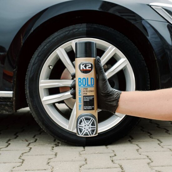 k2 bold - bandenglansspray - 600ml - bandenzwart - bandenhersteller - bandenverzorgingsspray