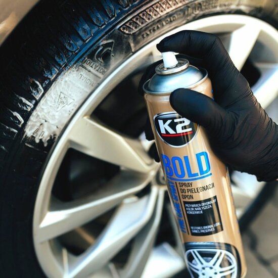 k2 bold - bandenglansspray - 600ml - bandenzwart - bandenhersteller - bandenverzorgingsspray