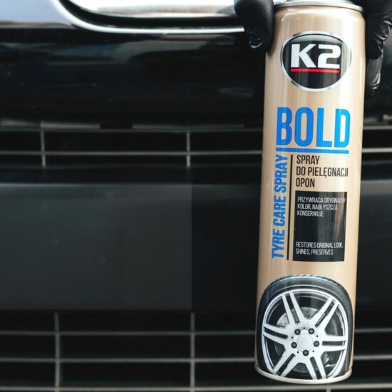 k2 bold - bandenglansspray - 600ml - bandenzwart - bandenhersteller - bandenverzorgingsspray