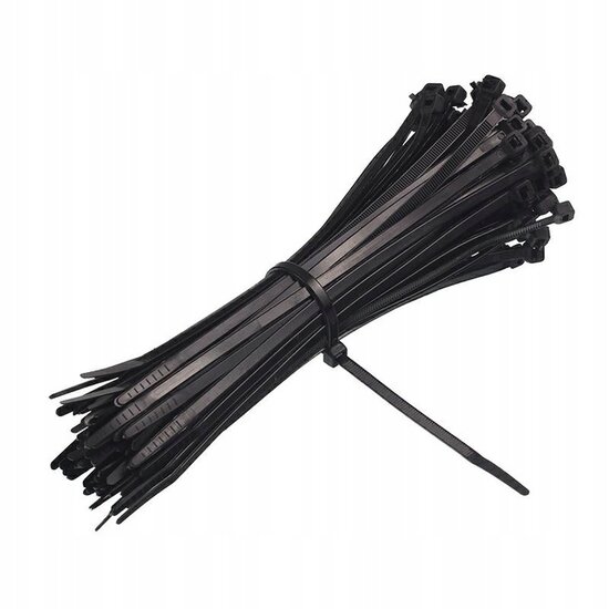 kabelbinders zwart 7.6 x 450 mm - tiewraps - tieraps - 100 stuks per pak