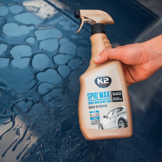 k2 spid wax 750 ml - snelle spraywax en drooghulp voor directe glans - glansversterker - snelglansmiddel - vloeibare wax
