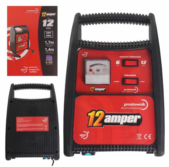 professionele acculader 12 amp&egrave;re - batterijoplader 6 en 12 volt - voor accu&#039;s van 30ah tot 160ah - geschikt voor