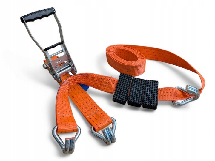 sjorband 4t 3,0m breedte 50 mm - twee vingerhaak - transportband met draaibare haken en blokken - autotransporter