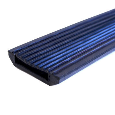 rubberen beschermstrip - u profiel - zwart gerribeld - grip band 