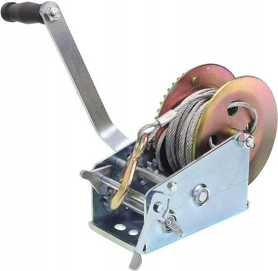 handlier - 1360 kg trekkracht - 10m staalkabel + haak - krachtige handmatige lier