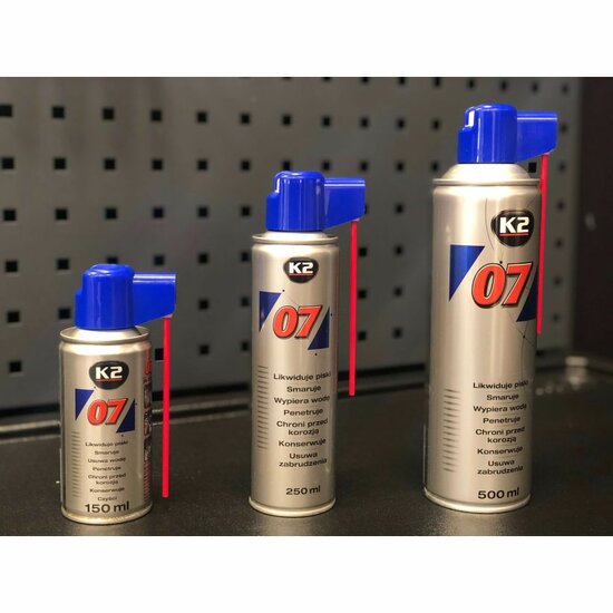 k2 07 conserveermiddel en smeermiddel 250ml - met dispenser - verwijdert gepiep en gekrak - reiniger