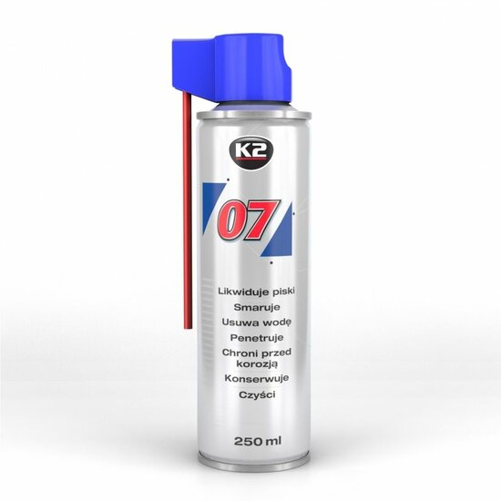 k2 07 conserveermiddel en smeermiddel 250ml - met dispenser - verwijdert gepiep en gekrak - reiniger