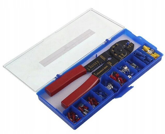 kabel afstriptang set - inclusief 100 stuks kabelschoenen - amp tang